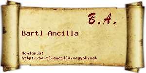 Bartl Ancilla névjegykártya